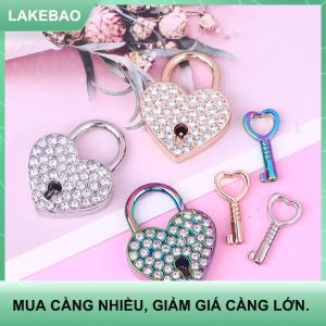 【LAKEBAO】 Kim loại tình yêu muốn Khóa móc Khóa Kim Cương hình trái tim khóa cho hộp đồ trang sức nhỏ hộp gỗ
