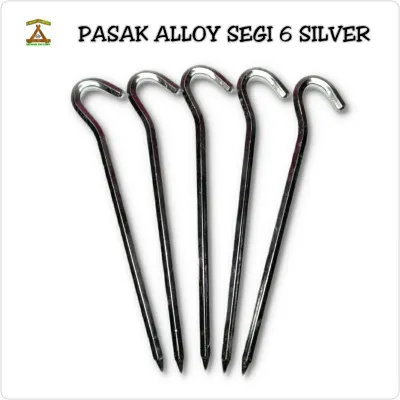 (isi 5 pcs) Pasak Alloy Segi 6 Ringan Kuat Untuk Tenda dan Flysheet BISA COD
