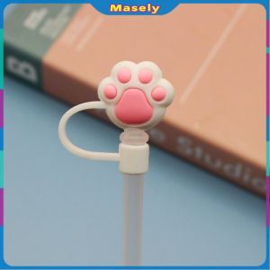 Masely Straw Cap Silicone Dust-proof Plug Glass Tea Milk Straw Splash-proof Lid
