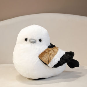 JOJO CASTLE Simulation Sparrow Titmouse Plush Toys Stuffed Animals Cute Soft Birds Pillow Long-tailed Tit Dolls For Children Birthday Gift