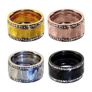 Simulated Diamonds Stacking Ring Rhinestones Zirconia Couple Rings For Women Men Comfortable Wedding Party