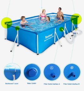 BESTWAY 56403 2.59 Meter Steel Pro Frame Pool Set Adult Family Kids Large Outdoor Swimming Water Pool Kolam Air/Renang