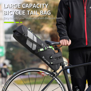 WEST BIKING Bicycle Saddle Bag 10L 17L Large Capacity Foldable Bike Seat Bag Thicken Waterproof Cycling Tail Bag MTB Road Bike Reflective Saddle Bag