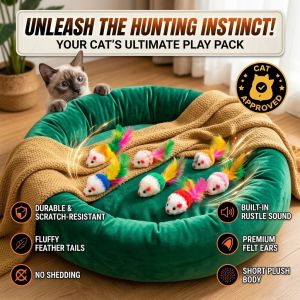 Plush Mouse Cat Toy Interactive Teaser Toy Self-Play Pet Toy for Cats