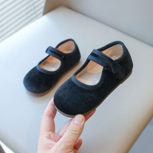 SHUNAICHI New Kids Leather Shoe Solid Color Versatile Princess Childrens Flats Fashion Causal Black School Girl Shoes Spring Autumn H04031