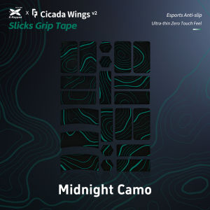 randomfrankp x X-Raypad Cicada Wings v2 Universal Pre-cut Tacky Grip Tape – Midnight Camo