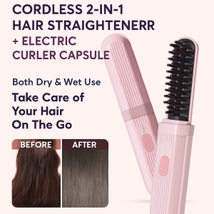 Wireless capsule negative ion hair straightening comb suitable for women and families all year round evenly heated anti-static and smooth hair with one comb