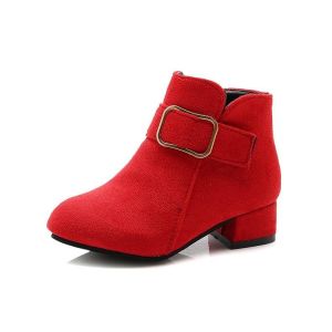 Girls shoes winter PU leather waterproof boots winter kids snow boots girls Martin boots boots high heels British wind
