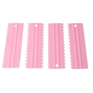 4pcs Cake Decorating Comb Cake Spatula Smoothers Cream Decoration Pastry Paint Comb Dough Cutter Bakeware