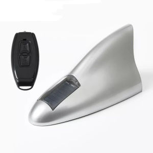 EKLEVA Car Shark Fin Antenna with Solar Energy LED Light Auto Radio Signal Aerial Roof Anticollision Decoration Lights Car Styling Waterproof