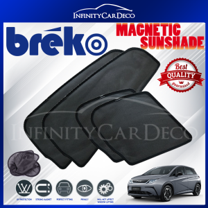 BYD Dolphin 2023 (4pcs) BREKO SHADES 100% High Quality Fully Magnetic Plug and Play 98% UV Proof Car Sun Shade Sunshade