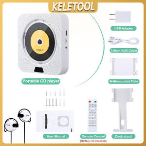 Wall Mounted Bluetooth CD Player with DVD HD DVD Playback FM Radio Portable Stereo Music System with Learning Replay Function