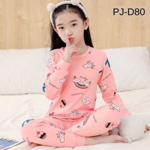 Pyjamas Kids LOCAL SELLER Girls Baby Children 1 - 12 years old Pajamas Sleepwear PJs Pink Flower Rabbit Cat Clothes Long sleeve Long pants