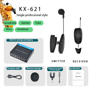 Wireless Instrument MicrophoneUHF Clip Condenser Micfor HornsTrumpetsClarinets Saxophones Cello Computer Phone Speakers Voice Amplifier