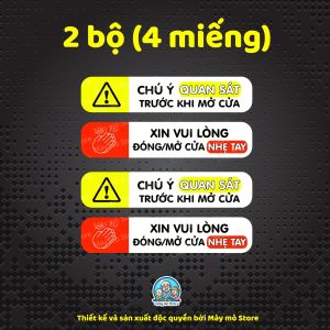 Tem Dán Xe Đóng Mở Cửa Nhẹ Tay – Chú Ý Quan Sát – Decal Ô Tô Miếng Dán Tay Nắm Cửa Chống Nước