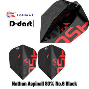 TARGET DARTS FLIGHT - Nathan Aspinall 80% No.6 Black DART FLIGHTS 3PCS/PACK