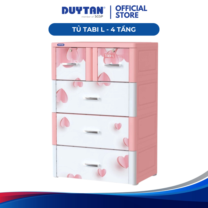 Tủ nhựa Duy Tân xếp quần áo Tabi L 4 ngăn
