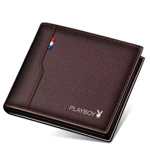 Ví nam kẻ da mềm kiểu dáng mới  Ví da nam nhỏ gọn dáng ngang da PU-HAUSE