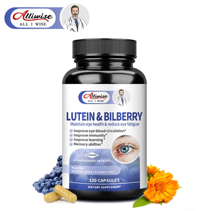 Alliwise Lutein and Zeaxanthin Bilberry Supplements Eye Health Vitamins ...