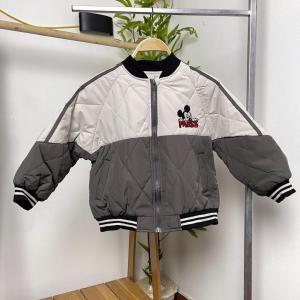 Áo khoác cho bé gái dáng bomber 1-6 tuổi thêu Mickey và chữ trần trám dáng khỏe khoắn thời trang