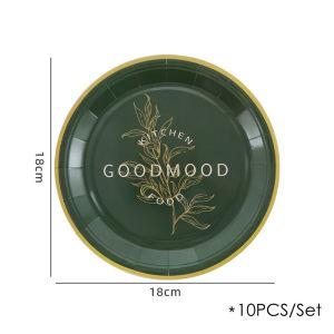 Candy Online 10PCS/Set Fashion Paper Plate Disposable Party Tableware Party Supplies Camping Picnic BBQ Paper Tray