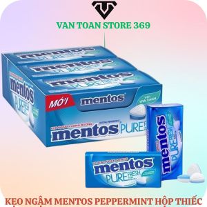 Kẹo ngậm MENTOS pure fresh peppermint hộp thiếc 35g