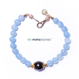 平安护身設計系 | 黑曜石和海蓝宝 | Protection Design Bracelets | Black Obsidian and Aquamarine