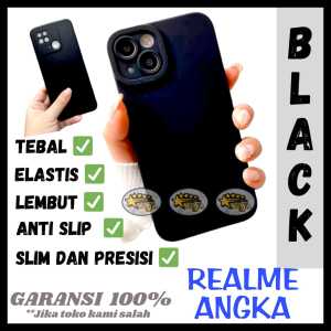BLACK CASE pro camera REALME U1 2 3 5 5I 5S 6 10 7 7I 8 8I 9 9I 10 11 12 PRO PLUS blackmatte casing silikon case