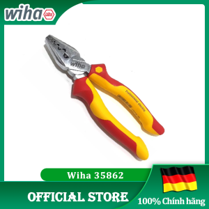 Kìm Bấm Cos Pin Rỗng 180mm Cách Điện 1000 Volt WIHA 35862 [Chính hãng Đức/Germany]