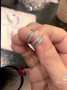 bông tai khoen bạc cao cấp cực sang chảnh chíu sáng siu phẩm