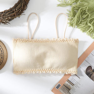 OK Bra Women Seamless Bra Spaghetti Straps Tube Top With Chest Pad Breathable Comfort Tank Underwear