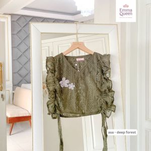 EmmaQueen - Asa vest outfit Brukat Cantik Tali Samping