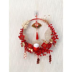 TẶNG ĐÈN - VÒNG ĐÀO ĐÔNG TRANG TRÍ TẾT 40CM HT40