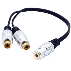 Gold Plated 3.5mm Female to 2RCA Female Cable Connector Wire Line Easy Connection Superior Sound Performances