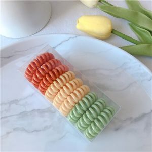 9 Pieces Telephone Wire Elastic Hair Bands for Women Tie Ponytail Hair RopeTransparent Spiral Hair Tie Scrunchie Rubber Bands Girl Hair Accessories