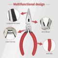 Needle Nose Pliers, 5 Inch, Needle Nose Pliers Set, 5 Pack, Small Needle Nose Pliers, Long Nose Pliers with Side Cutter, Spring Loaded Jewelry Needle Nose Pliers for Cutting and Bending Wire. 
