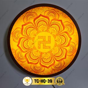Đèn Hào Quang Thờ Phật In Trúc Chỉ Mandala Chữ Phúc Trang Trí Bàn Thờ Treo Tượng Phật CTC-HQ-03