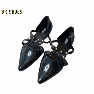 Melissa Official Store Women Shoes Point-toe flats Butterfly and beaded accessories slip-on sandals Melissa Pointy Stripe Fly Ladies Flats Women sandals