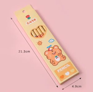 Pensil Cute Set Isi 6pcs + Penghapus Pencil Lucu Alat Tulis Sekolah Anak 6in1 Pensil Bergambar Karakter Perlengkapan ATK - FR Gallery