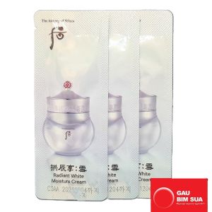 DATE 2027 Whoo trắng Gói Kem Dưỡng Trắng sáng cấp ẩm cho Da Whoo Radiant White Moisture Cream 1ml