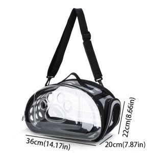 QEFEE Portable Pet Shoulder Crossbody Bag Foldable Breathable Cat Backpack Cat Carrying Large Capacity Pet Carrier Outdoor Travel