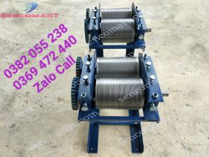 Máy cắt bì heo khung thép 2 quả lô bằng thép không gỉ