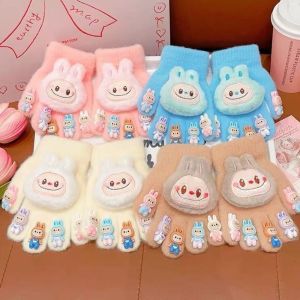MUNCHX Labubu Winter Childrens Gloves Thickened Five-finger Boys and Girls Cold-proof Glove Warm Warm Full Cover Glove