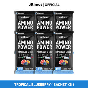 Ultimus Amino Power (Active BCAAs 2:1:1) Tropical Blueberry Flavor อัลติมัส อะมิโน เพาเวอร์ 1 กล่อง ขนาด 22g (Pack 6)