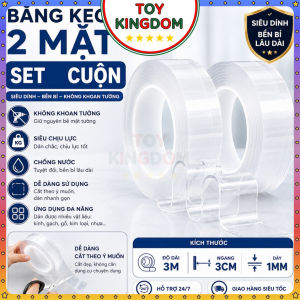[1 Cuộn] Băng Keo Nano Silicon 2 Mặt Siêu Dính Không Khoan Tường Chống Nước Trong Suốt Đồ Chơi