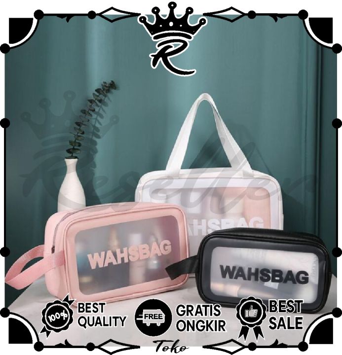 TOKORESELLER Tas Kosmetik Transparant WASHBAG Pouch Travel Make