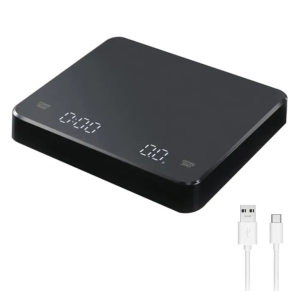 USB Rechargeable Coffee Kitchen Scale 0.1g High Precision 3kg Digital Food Scale Hidden LED Timer Touch Button