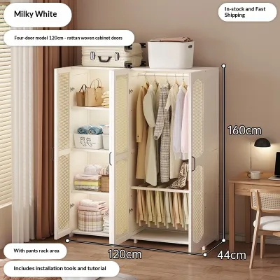 Bamboo Wardrobes With Arched Rattan Doors Elegant Durable Environmentally Friendly And Large Capacity An Ideal Home Storage Solution