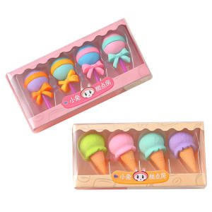 JEOBEST ยางลบน่ารัก ชุดขนมหวานการ์ตูนแปลกใหม่4ชิ้น/เซ็ตยางลบน่ารักมินิอมยิ้มไอศครีมยางลบดินสอยางเด็กนักเรียนเครื่องเขียนในโรงเรียน ของเล่นสําหรับเด็ก รูปปั้นการกระทำ Action Figures & Collectibles Muqinyucl