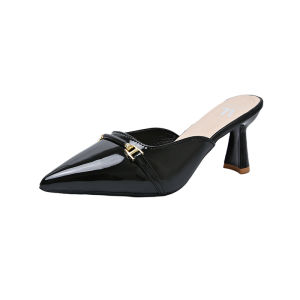 Venalisa Fashion Womens high heel sandals Shiny leather Pointed 3 inches Soft comfortable Office wo